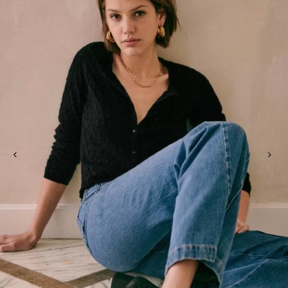 Sézane Philippe Jumper Cardigan | Black | Size : M (FR Size M) - Picture 2 of 15